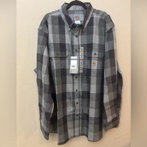 Carhartt Force Rugged Flex Original Fit Twill Long Sleeve Plaid Shirt 2XL Cat 2